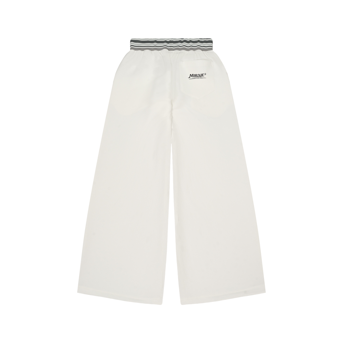 MIRAJE Striped Waist Wide Leg Pants