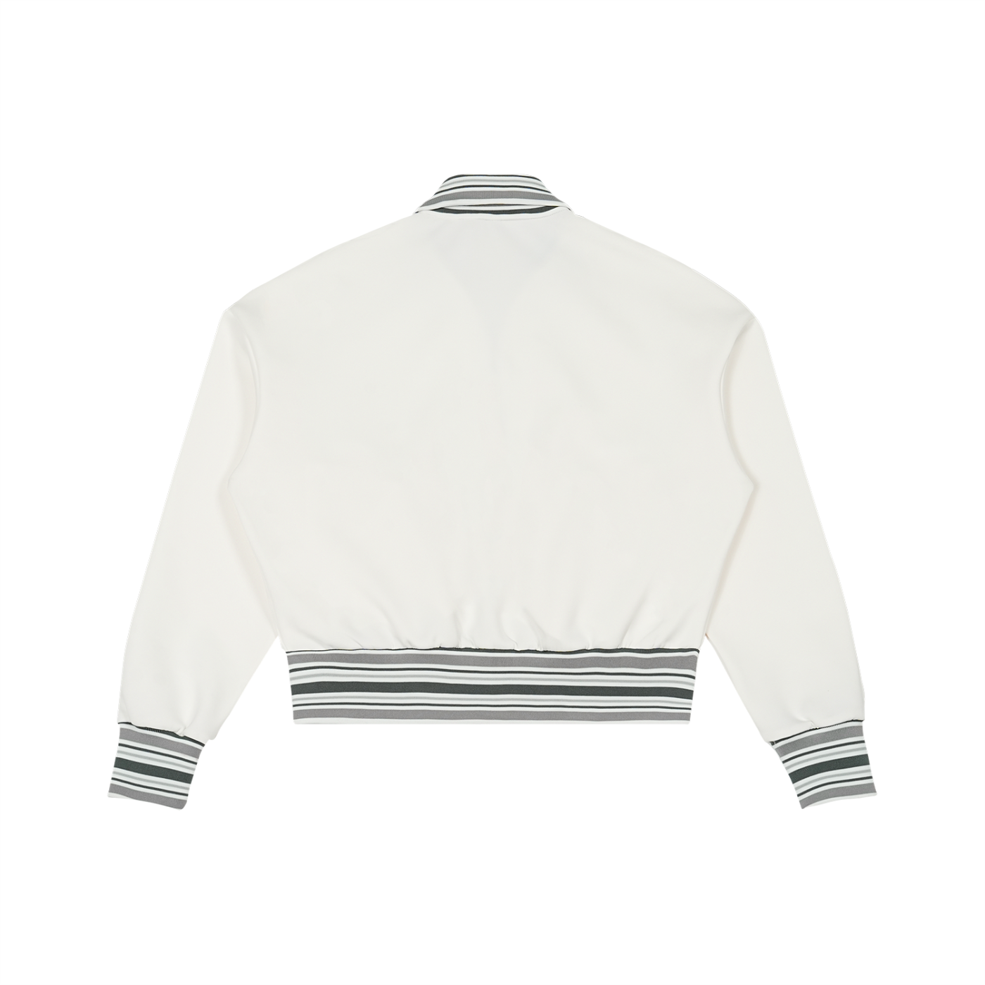MIRAJE Striped Rib Collar Zip Jacket