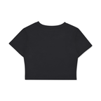 MIRAJE Fitted Crop Cotton T-Shirt (White Letters)