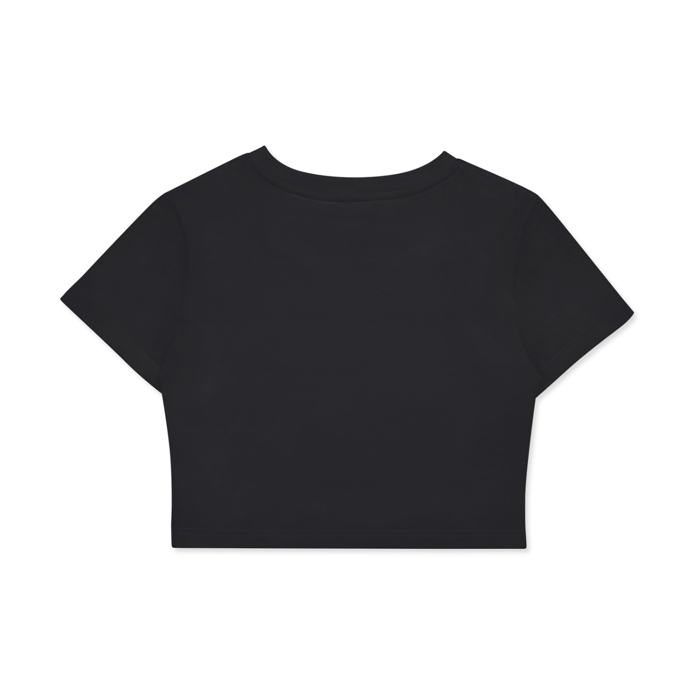 MIRAJE Fitted Crop Cotton T-Shirt (White Letters)