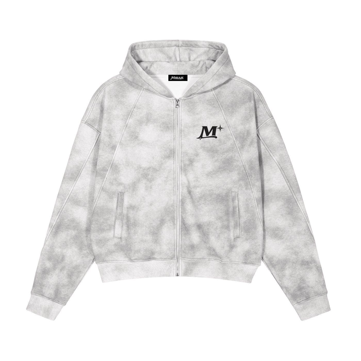 MIRAJE Dirty Wash Zip-Up Hoodie