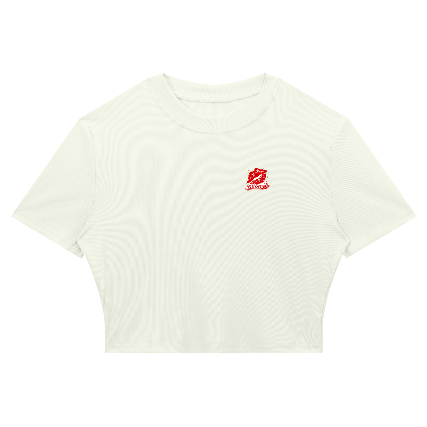 MIRAJE Women's Kiss Mark Cropped T-Shirt