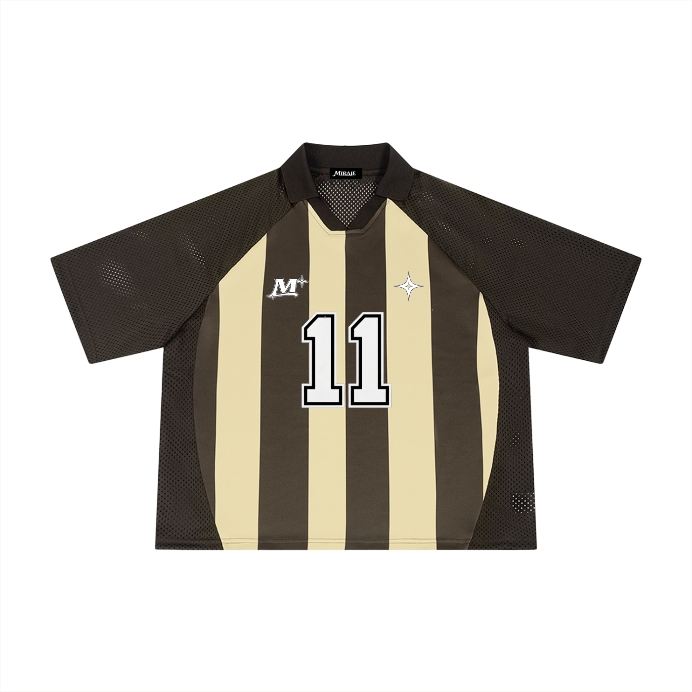 MIRAJE Striped Mesh Jersey