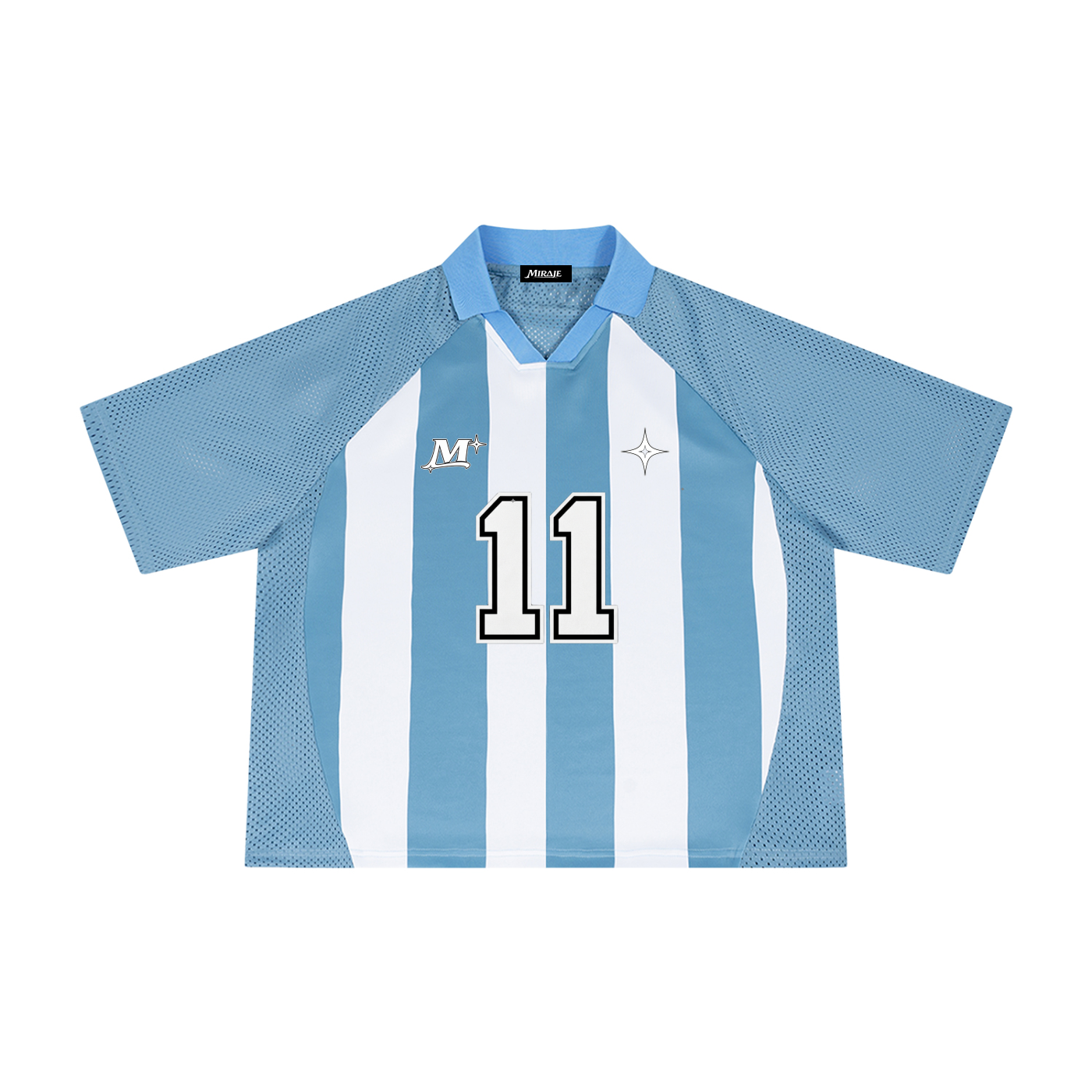 MIRAJE Striped Mesh Jersey