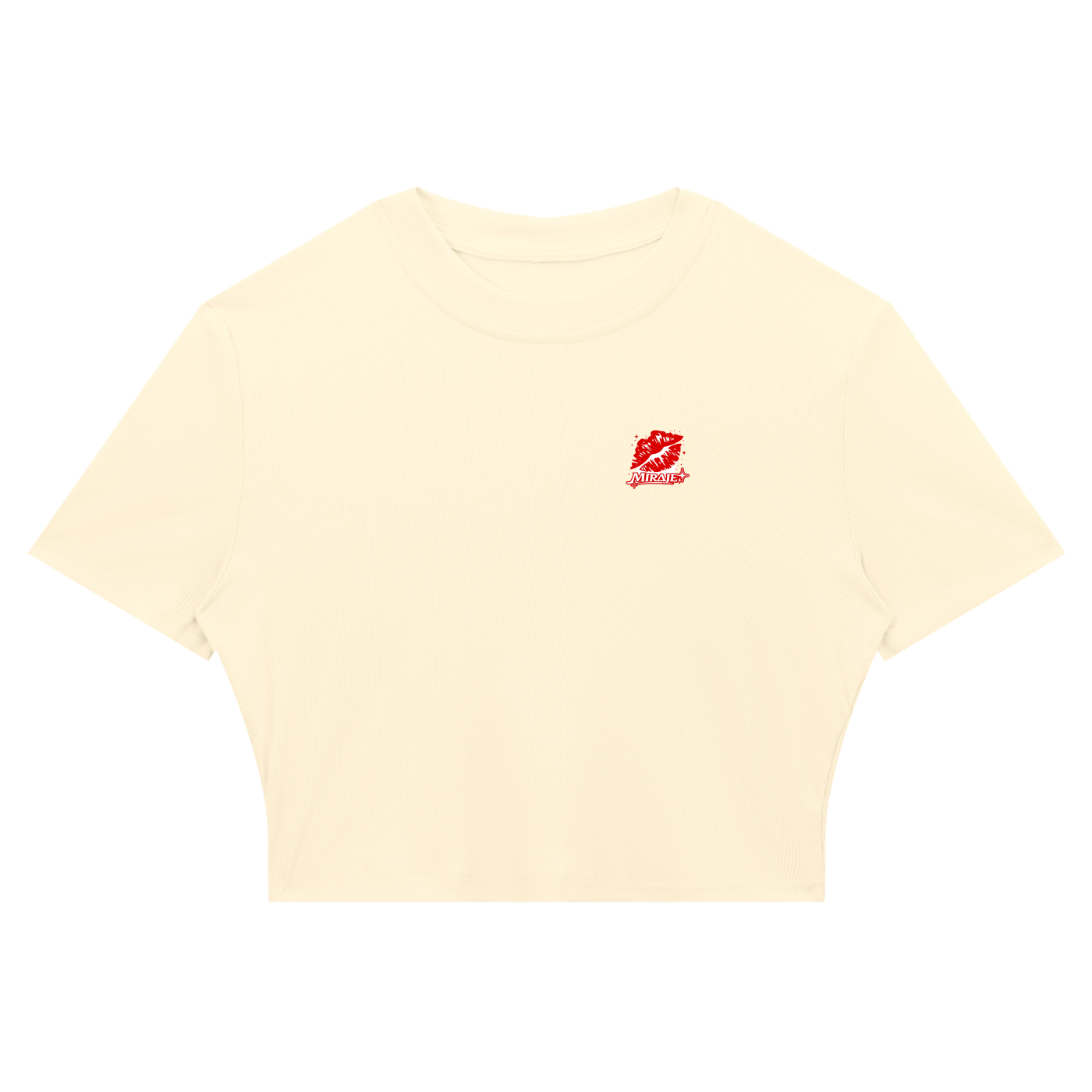 MIRAJE Women's Kiss Mark Cropped T-Shirt