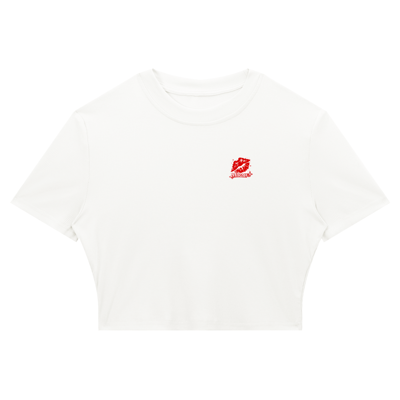 MIRAJE Women's Kiss Mark Cropped T-Shirt