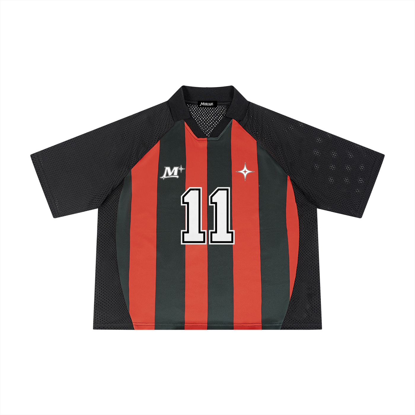MIRAJE Striped Mesh Jersey